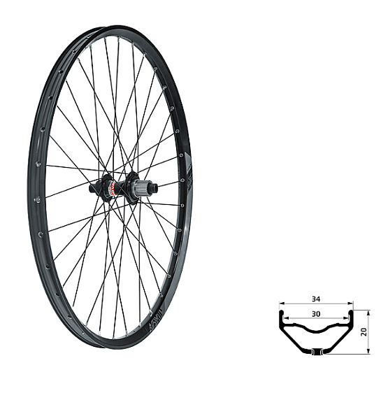 Zapletené koleso zadné KLS VALOR 3 DSC R, 27,5", black