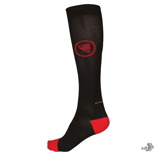 ENDURA Compression 2-Pack Sock, black, XL
