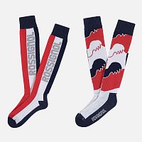 ROSSIGNOL Rooster Ski Socks, 2 páry v balení, blue/red/white