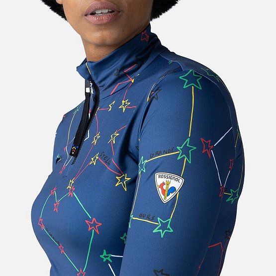 ROSSIGNOL W BOOSTER 1/2 ZIP TOP, navy blue ROSSIGNOL W BOOSTER 1/2 ZIP TOP, navy blue