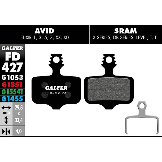Brzdové platničky GALFER FD427 Avid, Sram - Performance