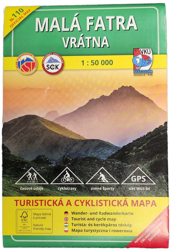 Turistická mapa MALÁ FATRA - VRÁTNA No110 + Príloha 8. vydanie