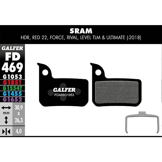 Brzdové platničky GALFER FD469 - SRAM - Standard Brzdové platničky GALFER FD469 - SRAM - Standard