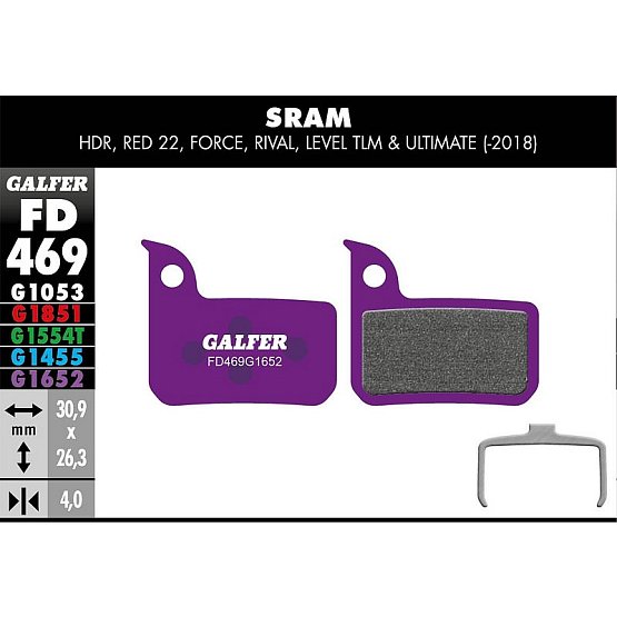 Brzdové platničky GALFER FD469 - SRAM - E-bike Brzdové platničky GALFER FD469 - SRAM - E-bike