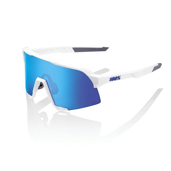 100% S3, Matte White - HiPER Blue Multilayer Mirror Lens 100% S3, Matte White - HiPER Blue Multilayer Mirror Lens