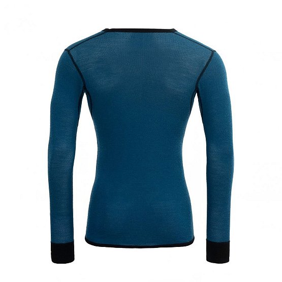 DEVOLD Wool Mesh 190 Shirt Man, flood/caviar DEVOLD Wool Mesh 190 Shirt Man, flood/caviar