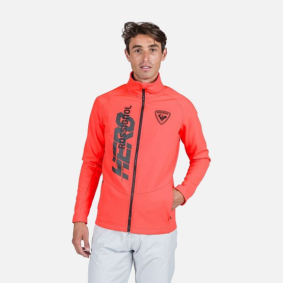 ROSSIGNOL Men's HERO Classique Clim full zip top, red