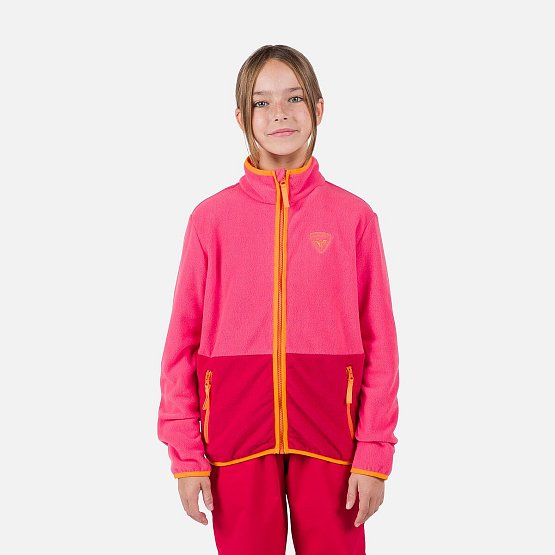 ROSSIGNOL Juniors' Strawpile Full-Zip Fleece, tearose
