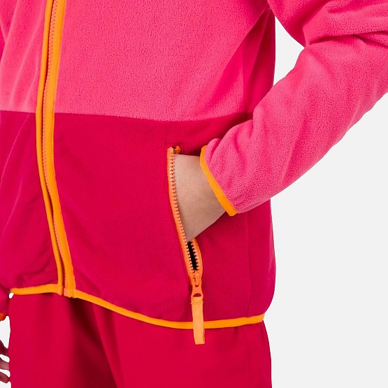 ROSSIGNOL Juniors' Strawpile Full-Zip Fleece, tearose