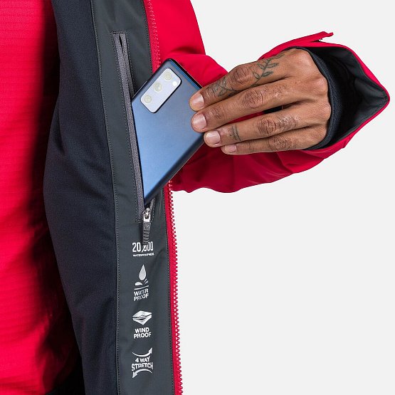 ROSSIGNOL Men's Blackside Ski Jacket, red