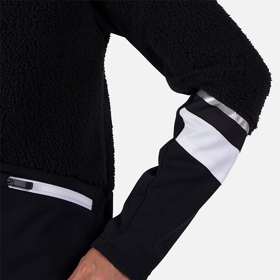 ROSSIGNOL Women's Wispile Full-Zip Hooded Fleece Jacket, black