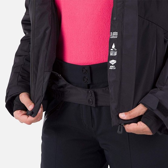 ROSSIGNOL Women's Wispile Puffy Ski Jacket, black