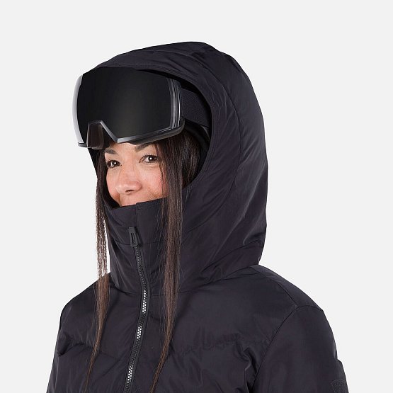 ROSSIGNOL Women's Wispile Puffy Ski Jacket, black