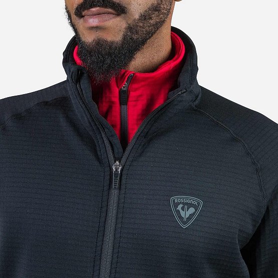 ROSSIGNOL Men's Blackside Full-Zip Fleece Jacket, black