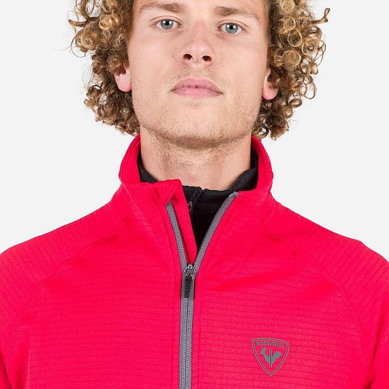 ROSSIGNOL Men's Blackside Full-Zip Fleece Jacket, red