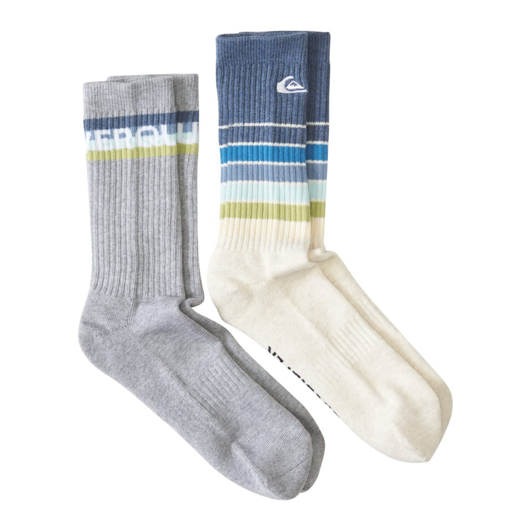 QUIKSILVER Crew Everyday Swell socks, white/gray, 40-45