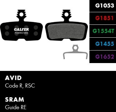 Brzdové platničky GALFER FD455 - Avid, Sram - Standard