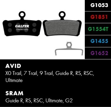 Brzdové platničky GALFER FD459 - Avid, Sram - Standard