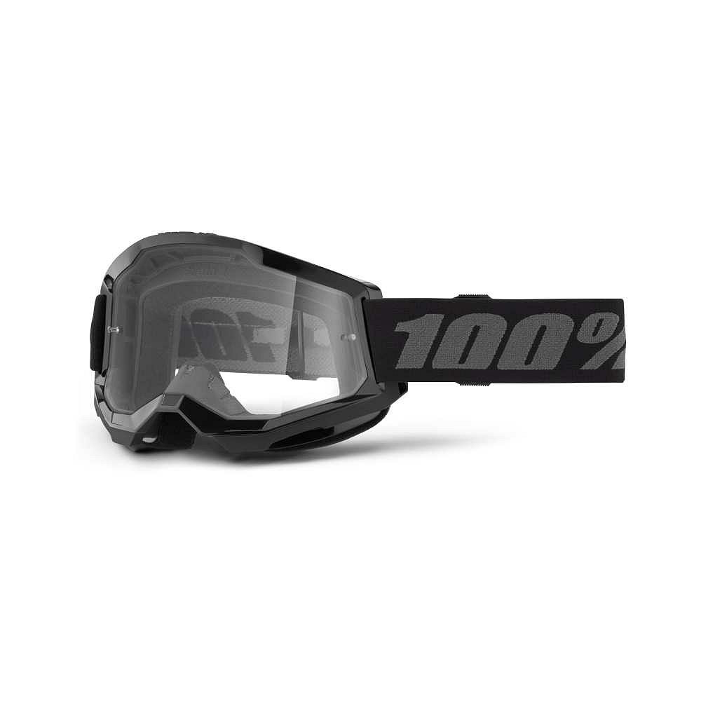 100% STRATA 2 JUNIOR Goggle Black - Clear Lens