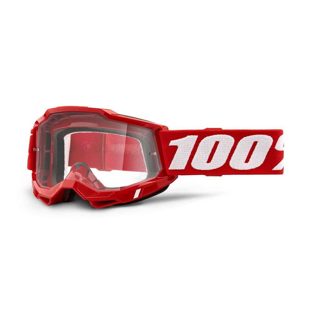 100% ACCURI 2 Goggle - Neon/Red - Clear Lens