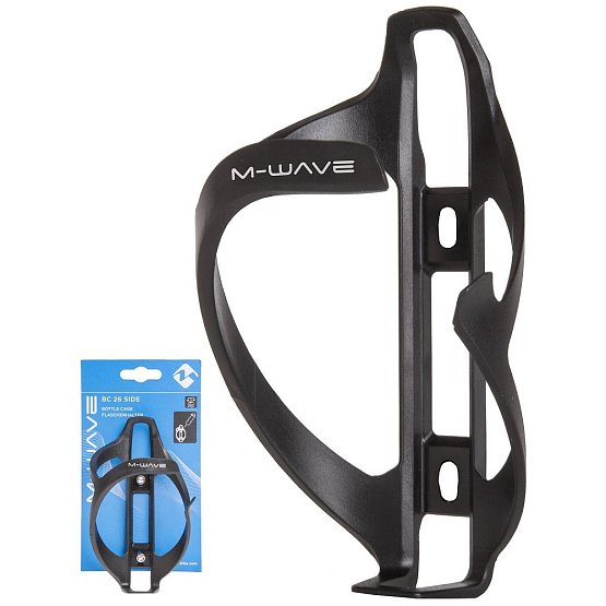 M-WAVE košík na fľašu bočný, plastový, čierny