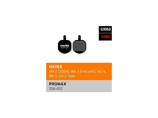 Brzdové platničky GALFER FD416 - Hayes, Promax Brzdové platničky GALFER FD416 - Hayes, Promax