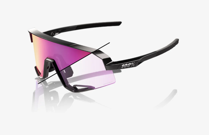 100% SLENDALE Gloss Black - Purple mirror photochromatic lens