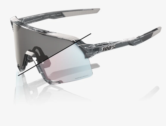 100% S3, Polished Translucent Grey - Rose Gold Mirror Photochromic Lens (0-2)
