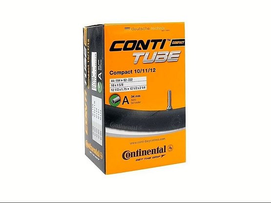 Duša CONTINENTAL Compact 10" - 12", zahnutý autoventil 45°, black