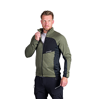 NORTHFINDER pánska aktívny multišportový fleecový sveter PRIMO, greenblack