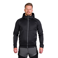 NORTHFINDER turistická mikina s kapucňou KEN, black/black, XXL