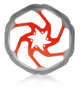 Brzdový kotúč XLC BR-X58, strieborná/červená, CNC trecí krúžok, 180 mm