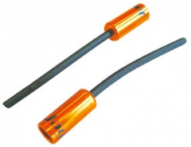 Koncovka bowdenu JAGWIRE BOT012NJ, s trubičkou, Al, oranžová, 4 mm,