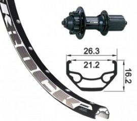 Zadní kolo 29" XLC 6-der.crn SSP 32der Rodi Black Rock DISK crn Niro-paprs(crn)