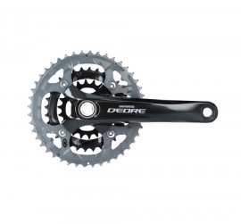 Kľuky SHIMANO DEORE M591 175MM 44/32/22Z. 9-K. ČIERNY DVOJDIELNY SET S LOŽISKOM