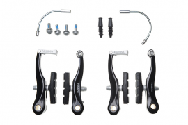 Brzdové čeľuste detské ALHONGA, MTB, duralové, čierne, 102 mm, cena za set
