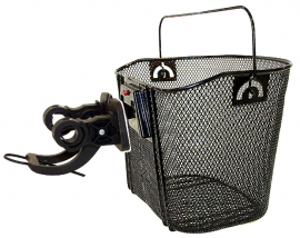 Kôš na riadidlá, 360 mm x 250 mm x 250 mm, s clip-on držiakom, čierna