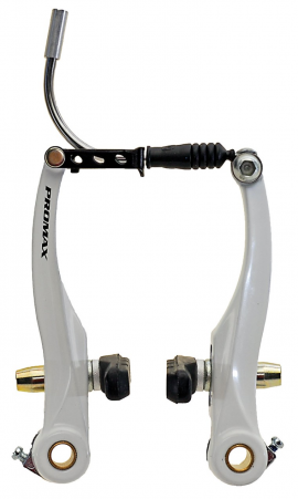 Brzdové čeľuste PROMAX, V-typ, dural, biele, 110mm, cena za set P+Z
