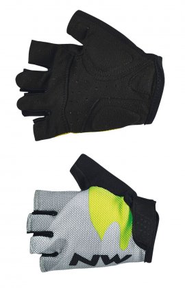 Detské rukavice NORTHWAVE Flag 3 Kid Short Gloves, grey - yellow fluo