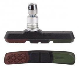 Gumička brzdy PRO-T V-brake trojzmesová Color, hnedá/čierna/zelená