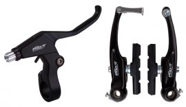 Brzdové čeluste + páky PRO-T, V-brake, dural, čierna