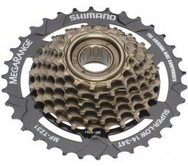 Viackolečko SHIMANO MF-TZ31 OEM 14-34z. 7kolo hnedé, 34z. pastorok čierny