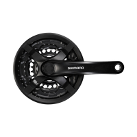 Kľuky SHIMANO TY501, 170 mm, 48/38/28z., 6/7/8-k., čierne s krytom na štvorhran