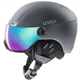 Lyžiarska prilba UVEX Hlmt 400 visor style, titanium mat