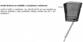 Kôš na riadidlá, 360 mm x 250 mm x 250 mm, s výstuhami, strieborná